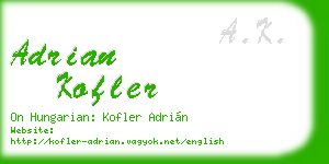 adrian kofler business card